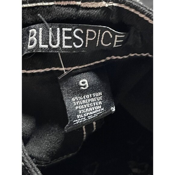 Blue Spice Low Rise Wide Leg Dad Jeans Womens JR Size 9 Black Sustainable Boho - Picture 6 of 12